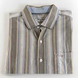 Tommy Bahama Island Zone Button Up Shirt - Mens 2XL Blue Pima Cotton